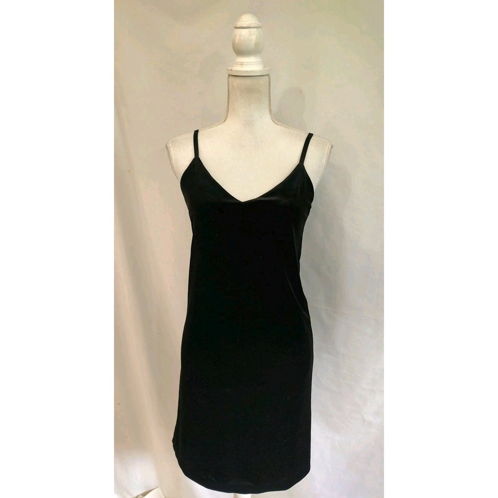 Lord & Taylor Dress Design Lab Black Velvet Stretch Bodycon Wiggle USA Made M